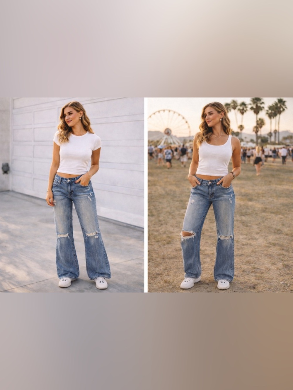 Victoria’s Secret PINK Y2K Low Rise Flare Jeans Distressed Wide Leg Vintage, 4 - Picture 5 of 13